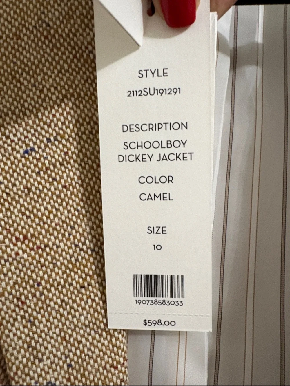 NWT Veronica beard schoolboy Dickey jacket size 10 - Picture 3 of 7